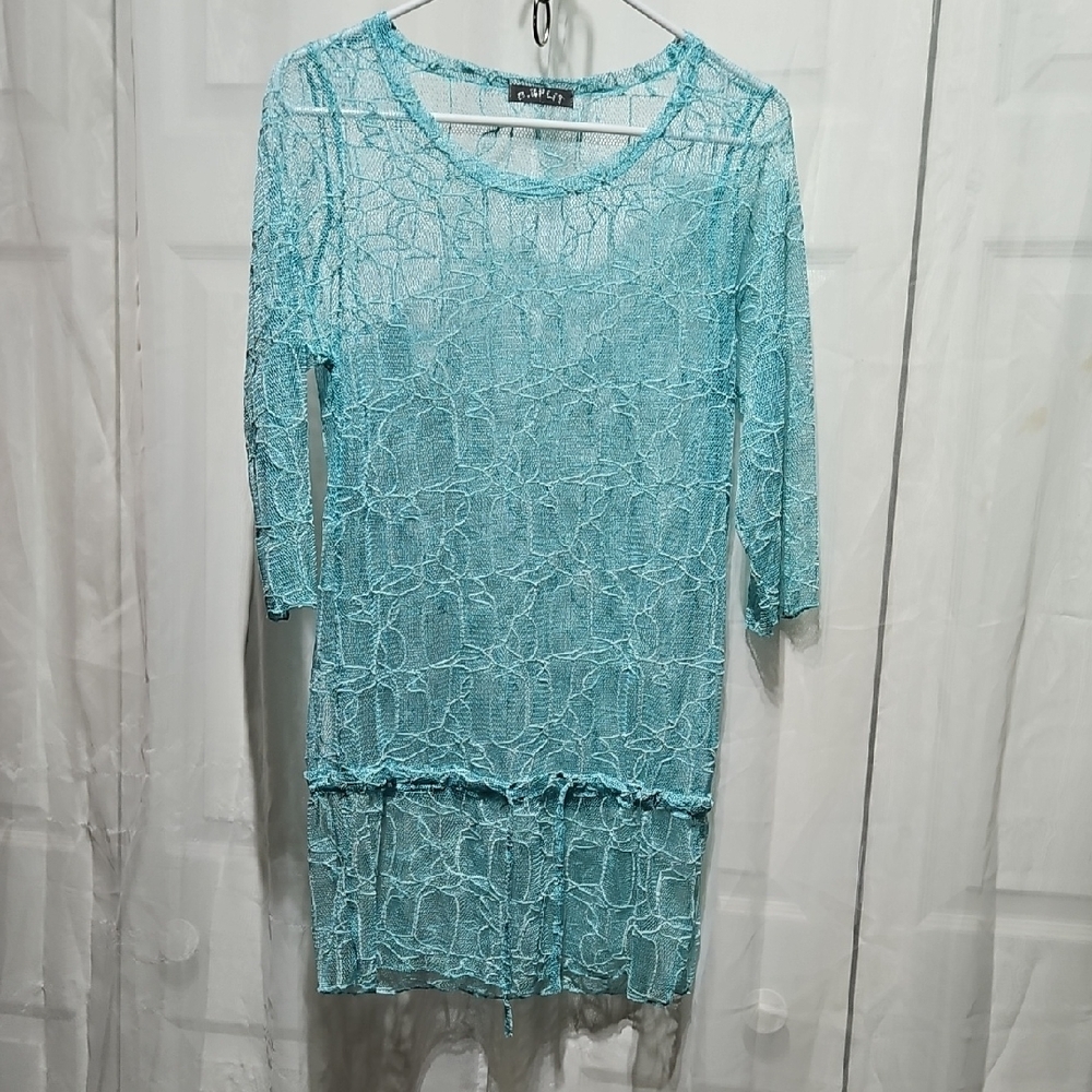 Elegant Blue Lace Top